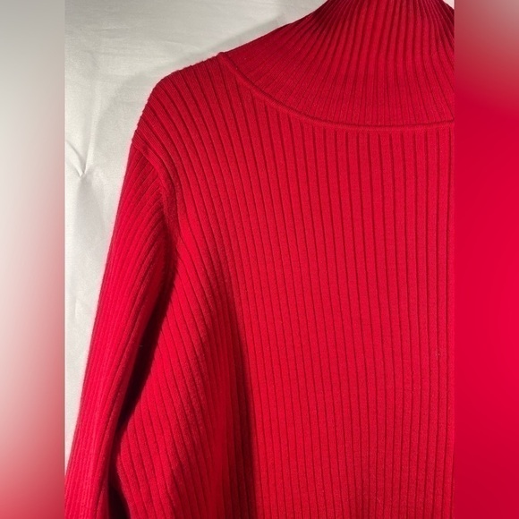 Lane Bryant Turtleneck Sweater Womens Ribbed Long Sleeve Stretch Red Size 26/28 - Picture 3 of 5
